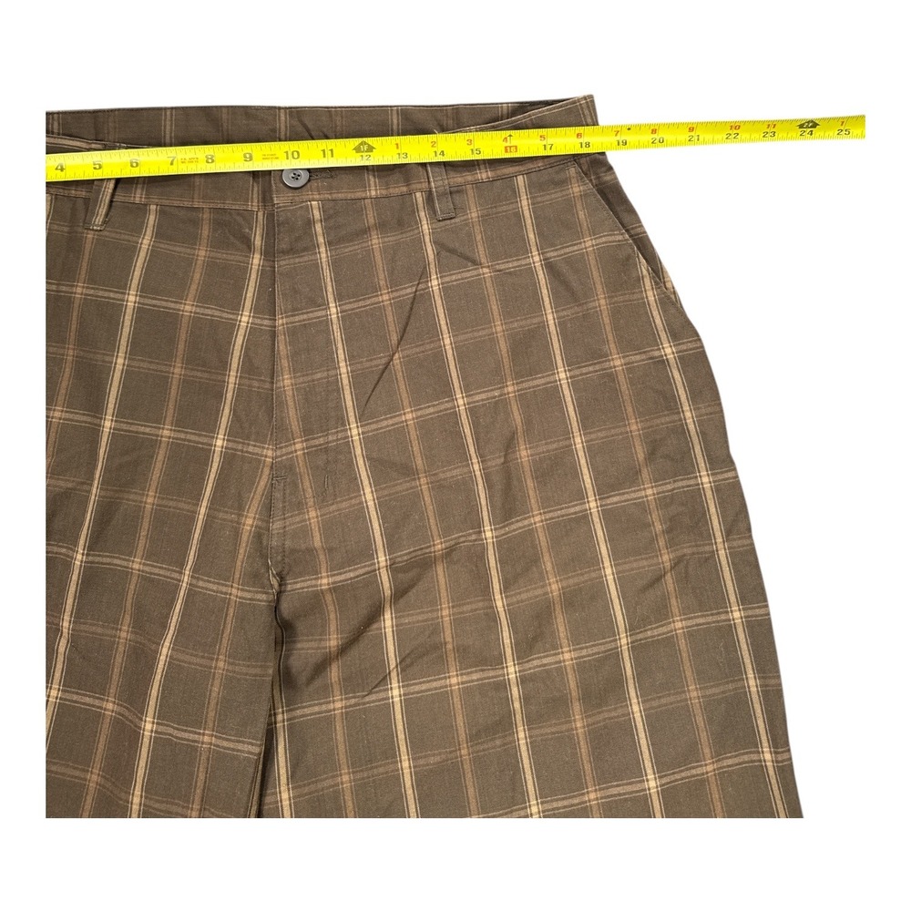 Subculture Men's Plaid Shorts Size 36 Brown Tan Classic Fit - Picture 3 of 7